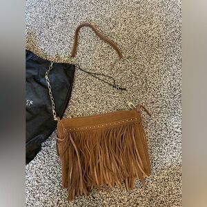 White House Black Market Brown Purse with Gold Detailing